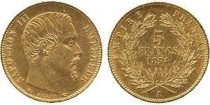 5 Franc 法蘭西第二帝國 (1852 - 1870) 金 拿破仑三世