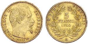 5 Franc 法蘭西第二帝國 (1852 - 1870) 金 拿破仑三世