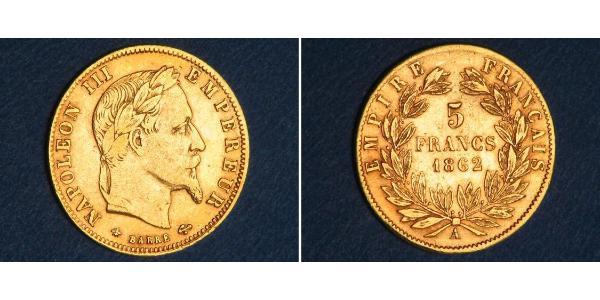 5 Franc 法蘭西第二帝國 (1852 - 1870) 金 拿破仑三世