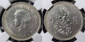 5 Franc 卢森堡 銀 