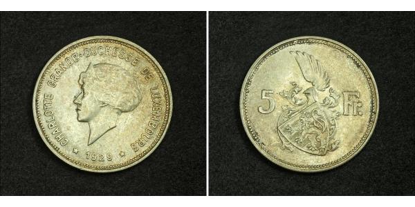 5 Franc 卢森堡 銀 