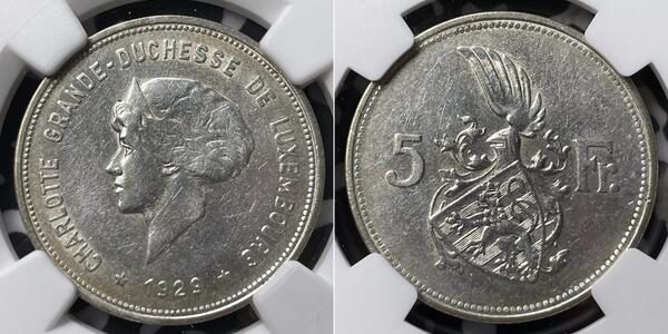 5 Franc 卢森堡 銀 