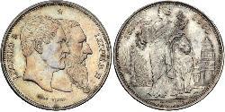 5 Franc 比利时 銀 利奥波德二世 (比利时) / 利奥波德一世 (比利时) (1790 - 1865)