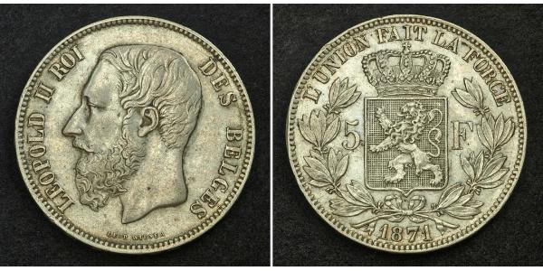 5 Franc 比利时 銀 利奥波德二世 (比利时)