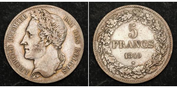 5 Franc 比利时 銀 利奥波德一世 (比利时) (1790 - 1865)