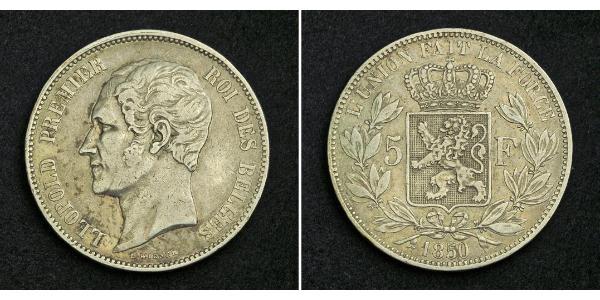 5 Franc 比利时 銀 利奥波德一世 (比利时) (1790 - 1865)