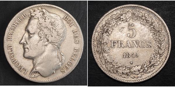 5 Franc 比利时 銀 利奥波德一世 (比利时) (1790 - 1865)