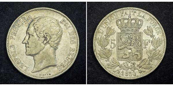 5 Franc 比利时 銀 利奥波德一世 (比利时) (1790 - 1865)