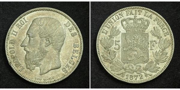 5 Franc 比利时 銀 利奥波德二世 (比利时)