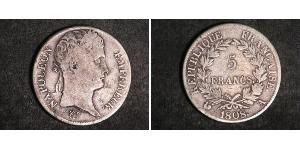 5 Franc 法兰西第一帝国 (1804 - 1814) 銀 拿破仑一世(1769 - 1821)