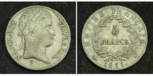 5 Franc 法兰西第一帝国 (1804 - 1814) 銀 拿破仑一世(1769 - 1821)