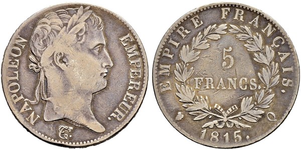 5 Franc 法兰西第一帝国 (1804 - 1814) 銀 拿破仑一世(1769 - 1821)