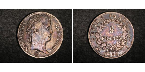 5 Franc 法兰西第一帝国 (1804 - 1814) 銀 拿破仑一世(1769 - 1821)