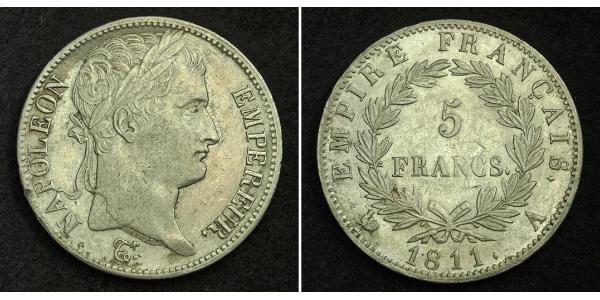 5 Franc 法兰西第一帝国 (1804 - 1814) 銀 拿破仑一世(1769 - 1821)