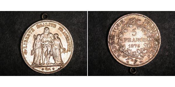 5 Franc 法兰西第三共和国 (1870 - 1940) 銀 