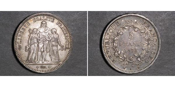 5 Franc 法兰西第三共和国 (1870 - 1940) 銀 