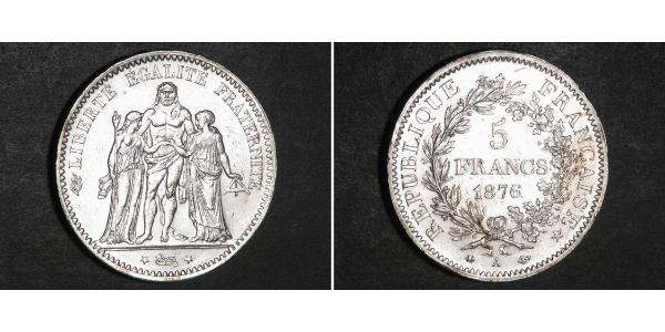 5 Franc 法兰西第三共和国 (1870 - 1940) 銀 