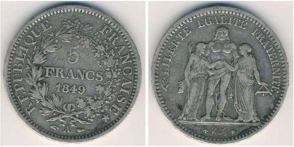 5 Franc 法兰西第三共和国 (1870 - 1940) 銀 
