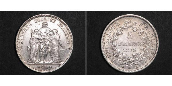 5 Franc 法兰西第三共和国 (1870 - 1940) 銀 