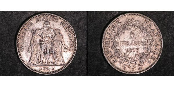 5 Franc 法兰西第三共和国 (1870 - 1940) 銀 