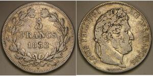 5 Franc 法国 / 七月王朝 (1830 - 1848) 銀 路易-菲利普一世 (1773 -1850)