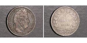 5 Franc 法国 / 七月王朝 (1830 - 1848) 銀 路易-菲利普一世 (1773 -1850)