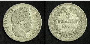 5 Franc 法国 / 七月王朝 (1830 - 1848) 銀 路易-菲利普一世 (1773 -1850)