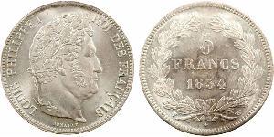 5 Franc 法国 / 七月王朝 (1830 - 1848) 銀 路易-菲利普一世 (1773 -1850)