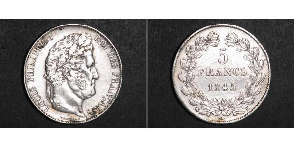 5 Franc 法国 / 七月王朝 (1830 - 1848) 銀 路易-菲利普一世 (1773 -1850)