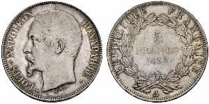 5 Franc 法蘭西第二共和國 (1848 - 1852) 銀 拿破仑三世