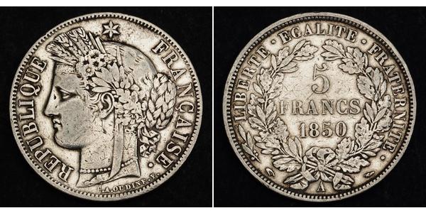 5 Franc 法蘭西第二共和國 (1848 - 1852) 銀 