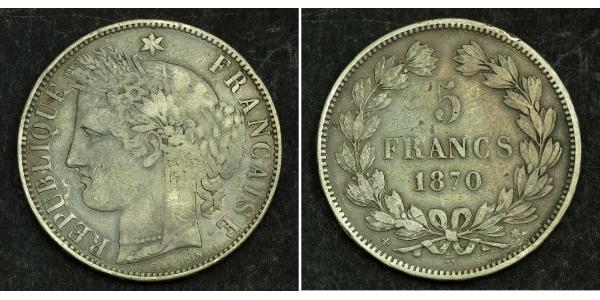 5 Franc 法蘭西第二共和國 (1848 - 1852) 銀 