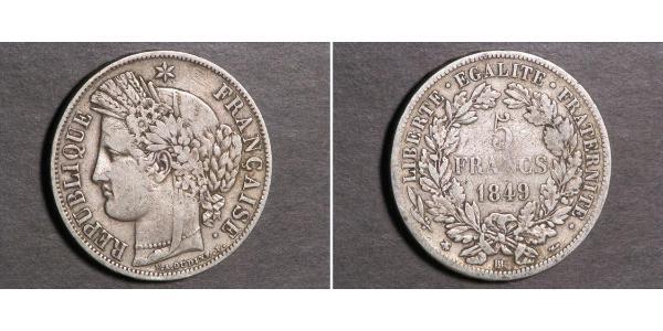 5 Franc 法蘭西第二共和國 (1848 - 1852) 銀 