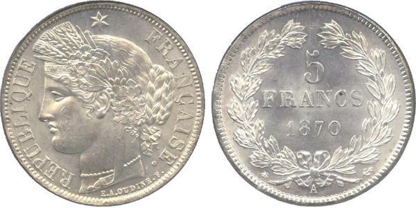 5 Franc 法蘭西第二共和國 (1848 - 1852) 銀 