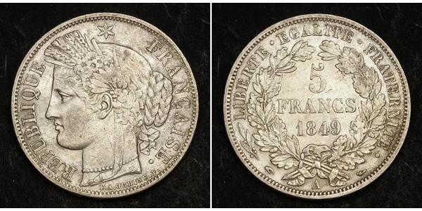 5 Franc 法蘭西第二共和國 (1848 - 1852) 銀 