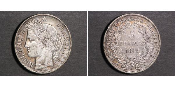 5 Franc 法蘭西第二共和國 (1848 - 1852) 銀 