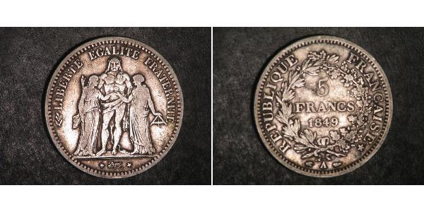 5 Franc 法蘭西第二共和國 (1848 - 1852) 銀 