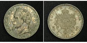 5 Franc 法蘭西第二帝國 (1852 - 1870) 銀 拿破仑三世