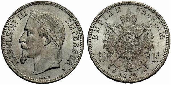5 Franc 法蘭西第二帝國 (1852 - 1870) 銀 拿破仑三世