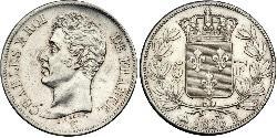 5 Franc 波旁复辟 銀 查理十世 (法兰西) (1757-1836)