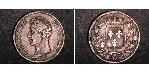 5 Franc 波旁复辟 銀 查理十世 (法兰西) (1757-1836)