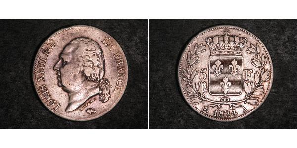 5 Franc 波旁复辟 銀 