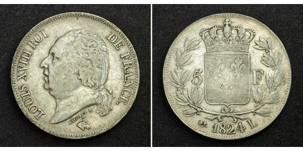 5 Franc 波旁复辟 銀 