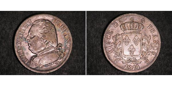 5 Franc 波旁复辟 銀 路易十八 (1755 - 1824)