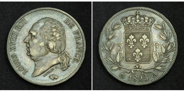 5 Franc 波旁复辟 銀 
