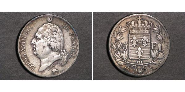5 Franc 波旁复辟 銀 