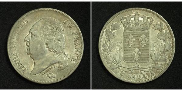 5 Franc 波旁复辟 銀 