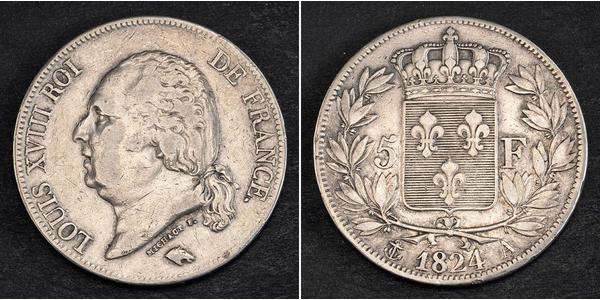 5 Franc 波旁复辟 銀 
