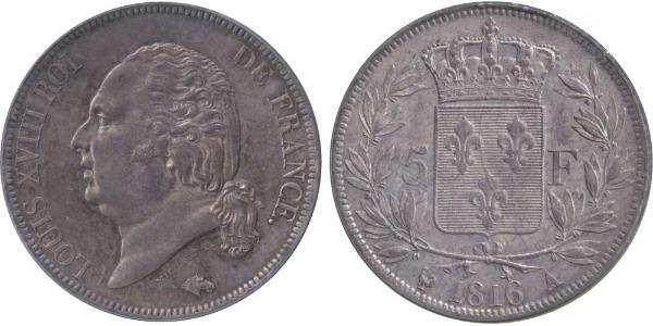 5 Franc 波旁复辟 銀 