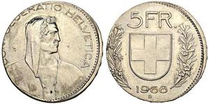 5 Franc 瑞士 銀 